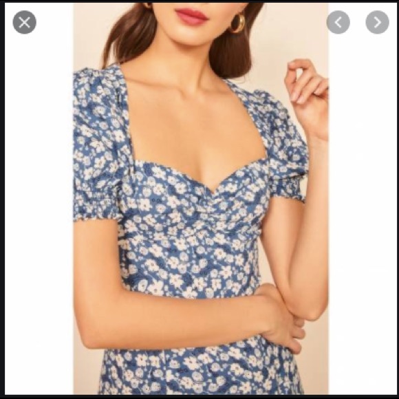 🆕Reformation⚡️RARE⚡️Drea Sweetheart Crepe Dress - Picture 4 of 9